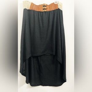 Justify Elegant Black High-Low Skirt